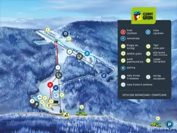 Mapa ośrodka Czarny Groń