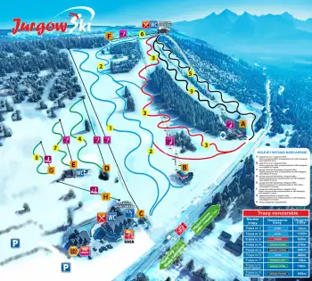 Mapa ośrodka Jurgów Ski