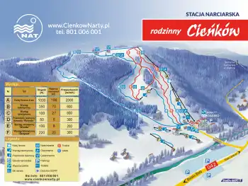 Mapa ośrodka Wisła Cieńków